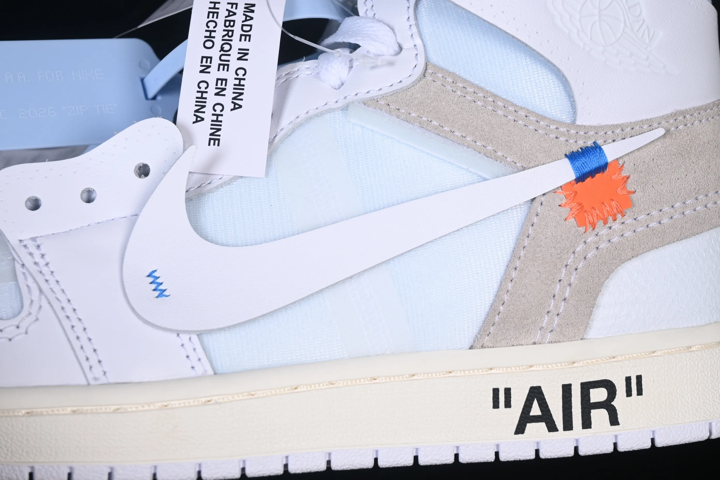 All categories Air Jordan Jordan series basketball shoes Air Jordan 1 High GX foreign trade version Off White x Air Jordan OW AJ1 Joe 1 joint white high-top basketball shoes AA3834-100